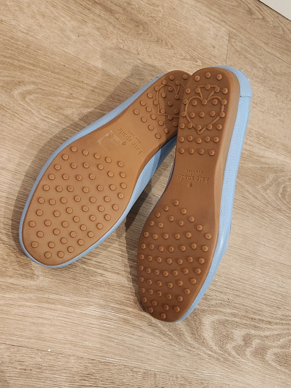 NEW Kate Spade Bernice Slip On Light Blue Leather Driving Moccasin Loafer Size 8